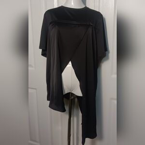 NWT! S DEER Stylish Black Women's Drape Blouse